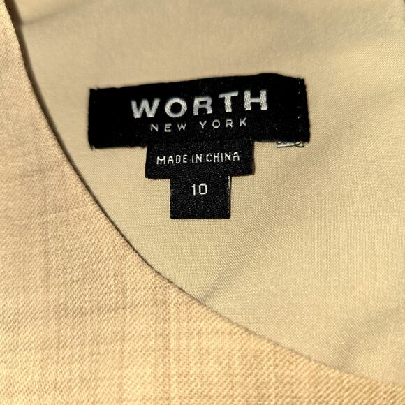 Worthington 10 Cream Women's  Fine Wool Sleeveless  Dress Miss Size Medium M - Picture 2 of 7